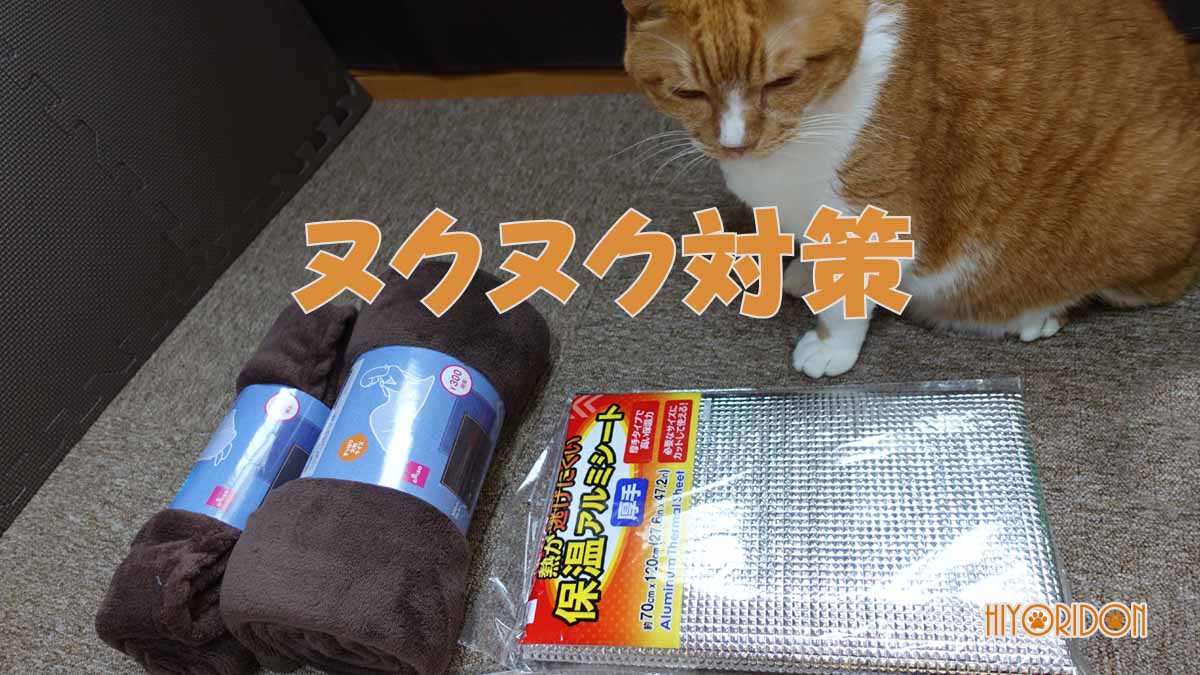 猫の寒さ対策用にマットと毛布を用意